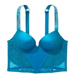 Victoria Secret VERY SEXY Shine Strap Lace Push-Up Corset Top 34DD